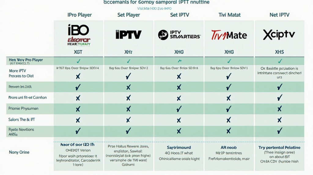 IPTV player,Quadro comparativo dos operadores de IPTV